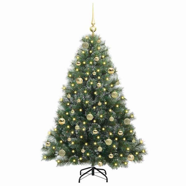 vidaXL &Aacute;rvore de Natal Artificial com 150 LEDs Verde 150 cm PE e PVC