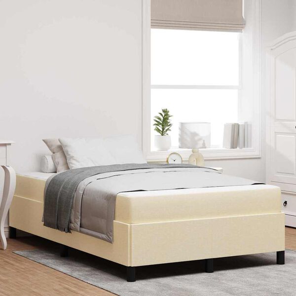 vidaXL Cama Box Creme 120 x 190 cm tecido
