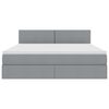vidaXL Cama com arruma&ccedil;&atilde;o e colch&atilde;o Cinzento-claro 180 x 200 cm
