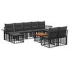 vidaXL Conjunto de Sof&aacute;s para Exterior 10 pcs Preto e Cinza Escuro