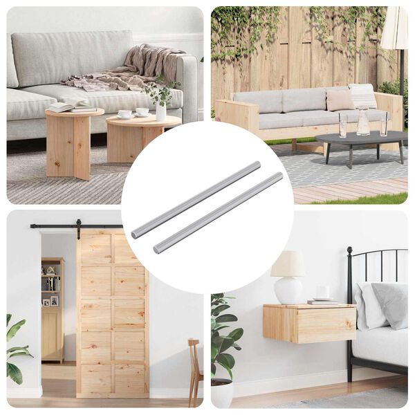 vidaXL Barra Roscada 2 pcs Prateado 6 x 120 mm A&ccedil;o