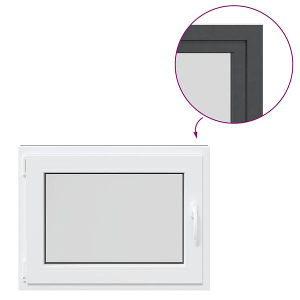 vidaXL Janela de por&atilde;o "RISOR" 80x60 cm oscilobatente DIN esquerda antracite