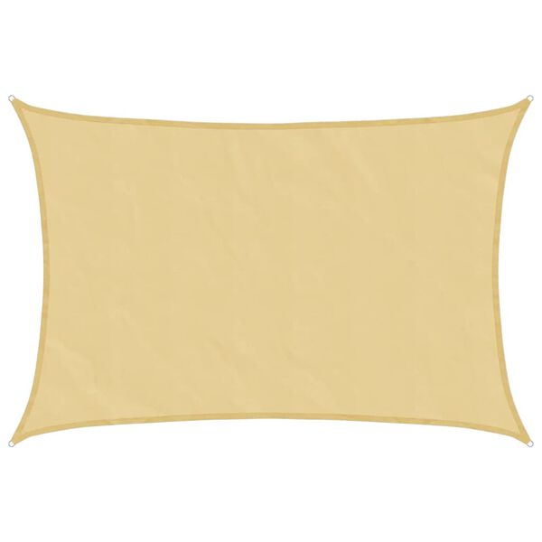 vidaXL Para-sol estilo vela 4x3 m oxford 100% poli&eacute;ster cor areia