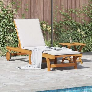 vidaXL Espregui&ccedil;adeira com mesa madeira de ac&aacute;cia maci&ccedil;a