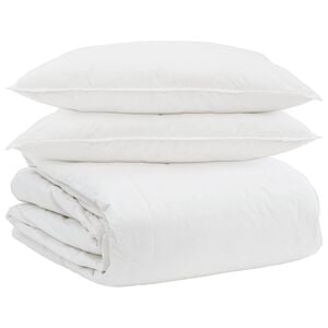 vidaXL Conjunto de Edredom com travesseiro 3 pcs Branco Pena de ganso