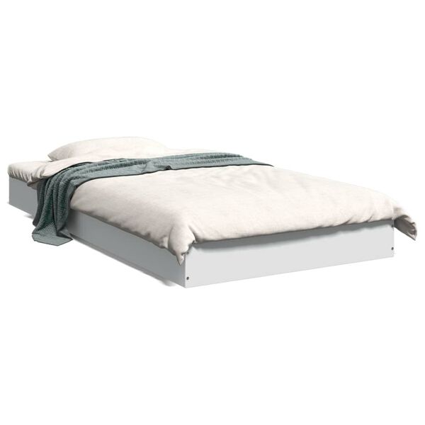 vidaXL Estrutura de cama 100x200 cm derivados de madeira branco