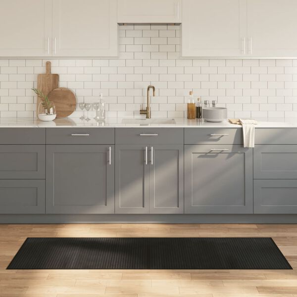vidaXL Tapete retangular 60x200 cm bambu preto