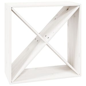 vidaXL Garrafeira 62x25x62 cm madeira de pinho maci&ccedil;a branco