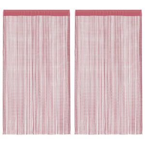 vidaXL Cortinas de fios 2 pcs 140x250 cm rosa