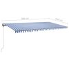 vidaXL Toldo retr&aacute;til manual com LED 600x350 cm azul e branco