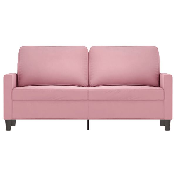 vidaXL Sof&aacute; de 2 lugares veludo 140 cm rosa