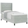 vidaXL Cama Box com colch&atilde;o Cinzento-claro 100 x 200 cm Veludo