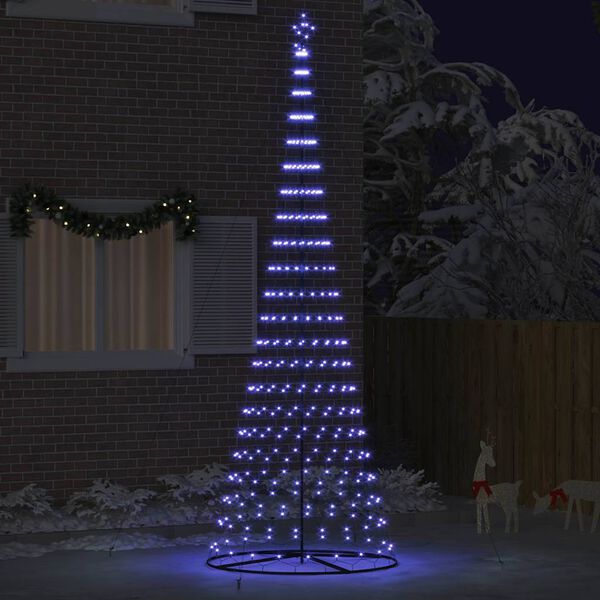 vidaXL &Aacute;rvore de Natal LED com 455 LEDs Azul 184.5 cm Metal