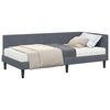 vidaXL Estrutura de Cama de Canto com Colch&atilde;o 2 unid. Cinzento-Escuro