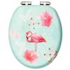 vidaXL Assento de sanita com tampa de fecho suave MDF design flamingo