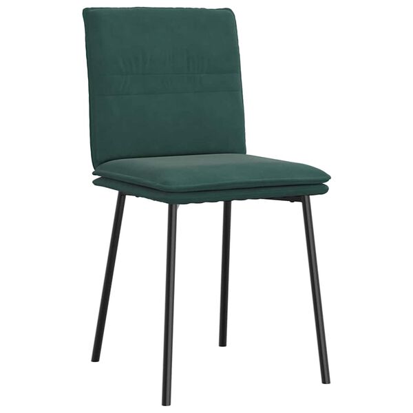 vidaXL Cadeiras de jantar 2 pcs veludo verde-escuro