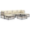 vidaXL 7 pcs conjunto lounge de jardim c/ almofad&otilde;es vime PE antracite