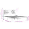 vidaXL Estrutura de cama com cabeceira 140x200 cm metal branco
