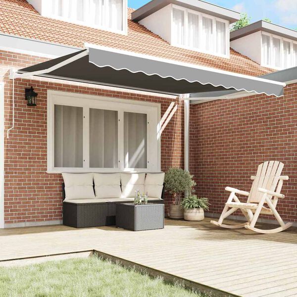 vidaXL Toldo Manual Branco 3,5 x 2,5 m Metal
