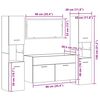 vidaXL 4 pcs m&oacute;veis de casa de banho deriv. madeira carvalho artisiano