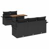 vidaXL Conjunto de Sof&aacute; de Jardim 6 unid. Preto Rattan Sint&eacute;tico