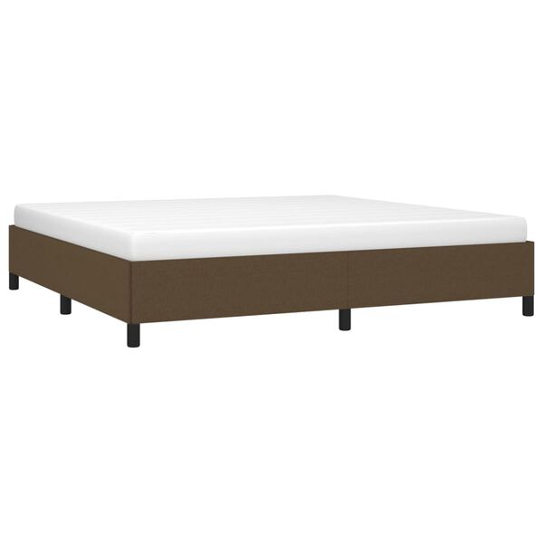 vidaXL Estrutura de cama sem colch&atilde;o 200x200 cm tecido castanho-escuro