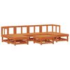 vidaXL Conjunto de Lounge de Jardim 7 pcs Castanho Cera