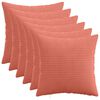 vidaXL Capa almofada 6 pcs HEERLEN Laranja Vermelho 30 x 30 cm cord&atilde;o