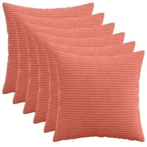 vidaXL Capa almofada 6 pcs HEERLEN Laranja Vermelho 30 x 30 cm cord&atilde;o