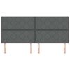 vidaXL Cabeceira com cabeceira Cinza Escuro 200 cm Couro Sint&eacute;tico