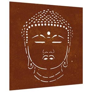 vidaXL Decora&ccedil;&atilde;o p/ muro jardim 55x55cm a&ccedil;o corten design cabe&ccedil;a buda