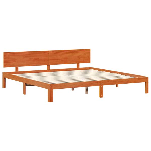 vidaXL Estrutura da Cama 2 pcs Marrom Cera Madeira de Pinho S&oacute;lido