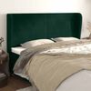 vidaXL Cabeceira cama c/ abas veludo 163x23x118/128 cm verde-escuro