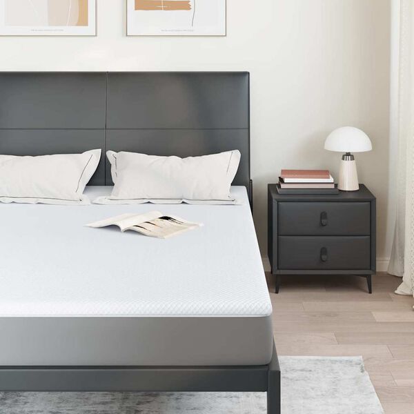 vidaXL Topper de Colch&atilde;o Branco 160 x 200 cm Tecido Jacquard