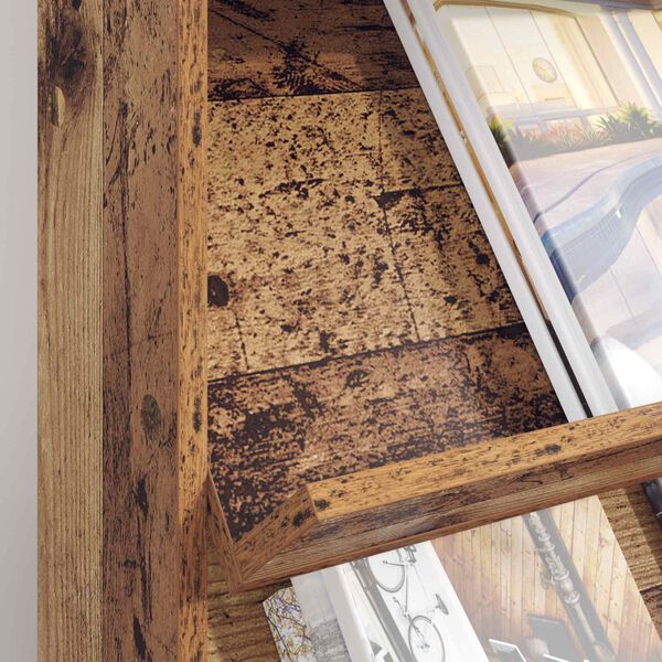 vidaXL Estante de Revistas Madeira antiga 70 x 41 x 96 cm