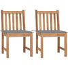 vidaXL Cadeiras de jardim c/ almofad&otilde;es 2 pcs teca maci&ccedil;a