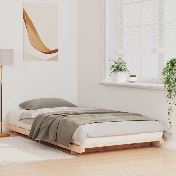 vidaXL Estrutura de cama de chão Castanho 100 x 210 cm