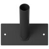 vidaXL Suporte de Poste para Bandeira Preto 13 x 6 x 0,2 cm A&ccedil;o