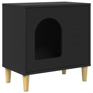 vidaXL Casa para Gatos Preto 51 x 30 x 52 cm Derivados de Madeira