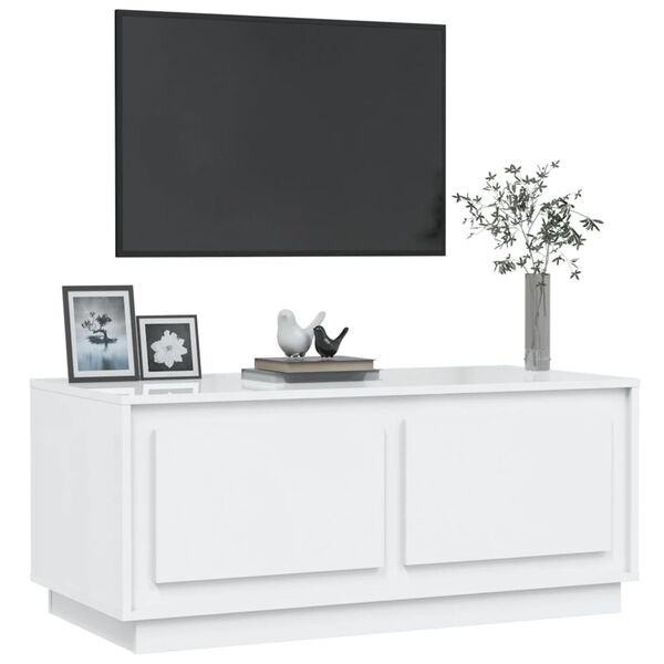 vidaXL Mesa de centro 102x50x44 cm derivados madeira branco brilhante