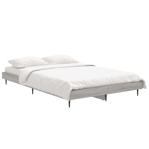 vidaXL Estrutura cama 120x190 cm derivados de madeira cinzento sonoma