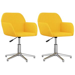 vidaXL Cadeiras de jantar girat&oacute;rias 2 pcs tecido amarelo mostarda