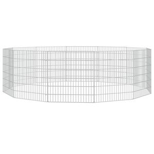 vidaXL Recinto exterior p/ animais 12 pain&eacute;is 54x60cm ferro galvaniz.