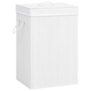 vidaXL Cesto para roupa suja c/ 2 sec&ccedil;&otilde;es 72 L bambu branco