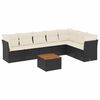 vidaXL 8 pcs conjunto sof&aacute;s de jardim com almofad&otilde;es vime PE preto