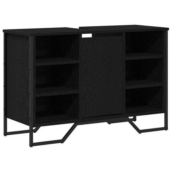 vidaXL Arm&aacute;rio para Pia de Banheiro Carvalho Preto 91 x 35 x 60 cm