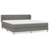 vidaXL Cama com molas/colch&atilde;o 180x200 cm tecido cinzento-escuro