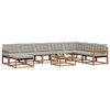vidaXL Conjunto de Sof&aacute;s para Exterior 9 pcs Cinza Natural e Claro