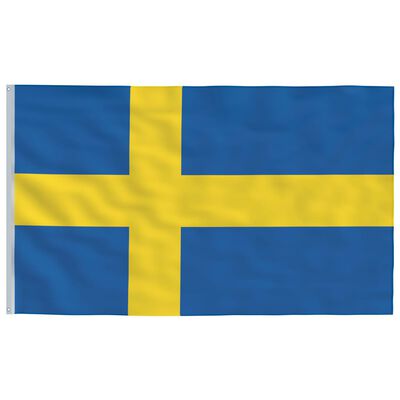 vidaXL Bandeira da Suécia e mastro 6,23 m alumínio