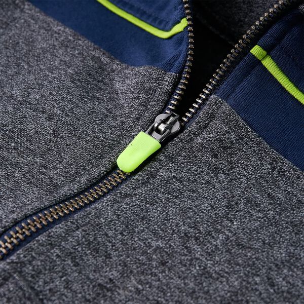 Sweatshirt para crian&ccedil;a com capuz e fecho cinzento mesclado 104